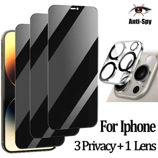 iPhone anti-spy privacy tempered glass screen protector - view 1